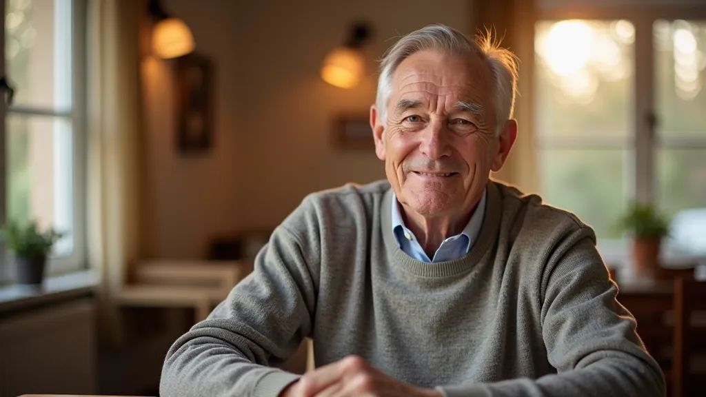 Older man engaged in mindfulness or reflection activity